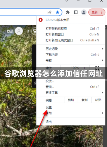 谷歌浏览器怎么添加信任网址1
