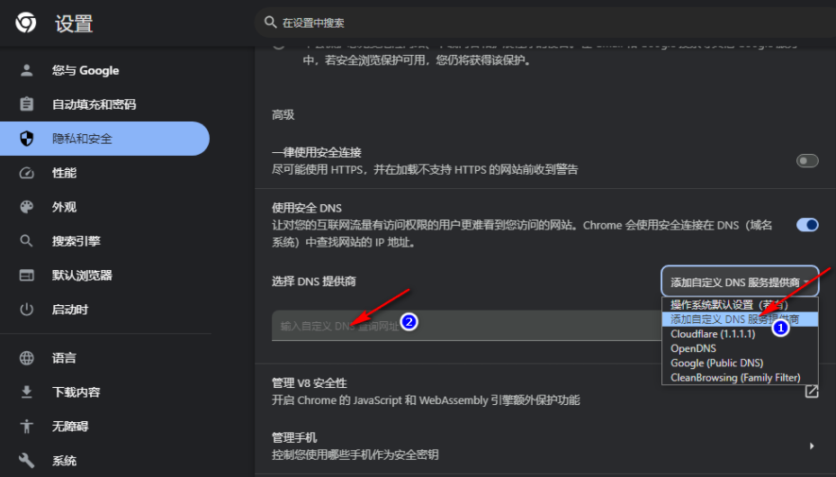 谷歌浏览器如何使用安全DNS功能6